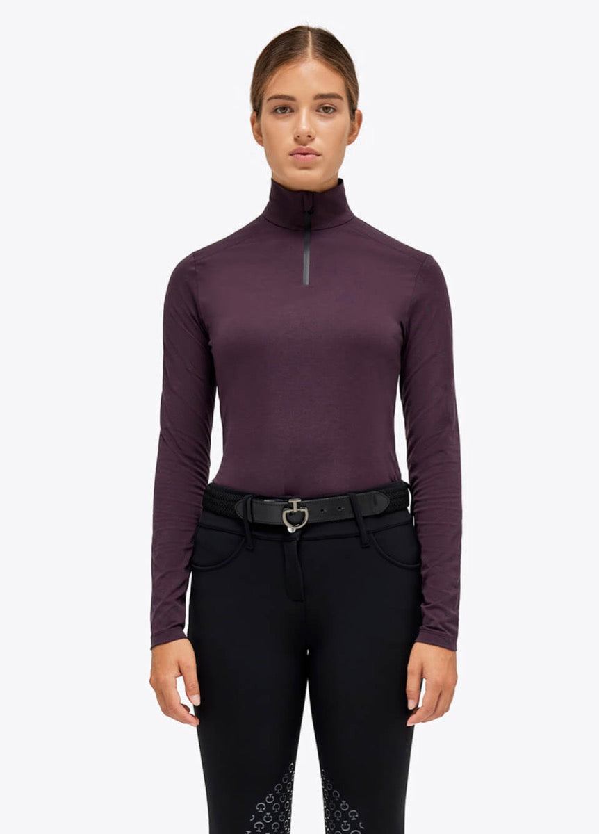 Cavalleria Toscana Mini CT Flock Turtleneck - Dark Purple