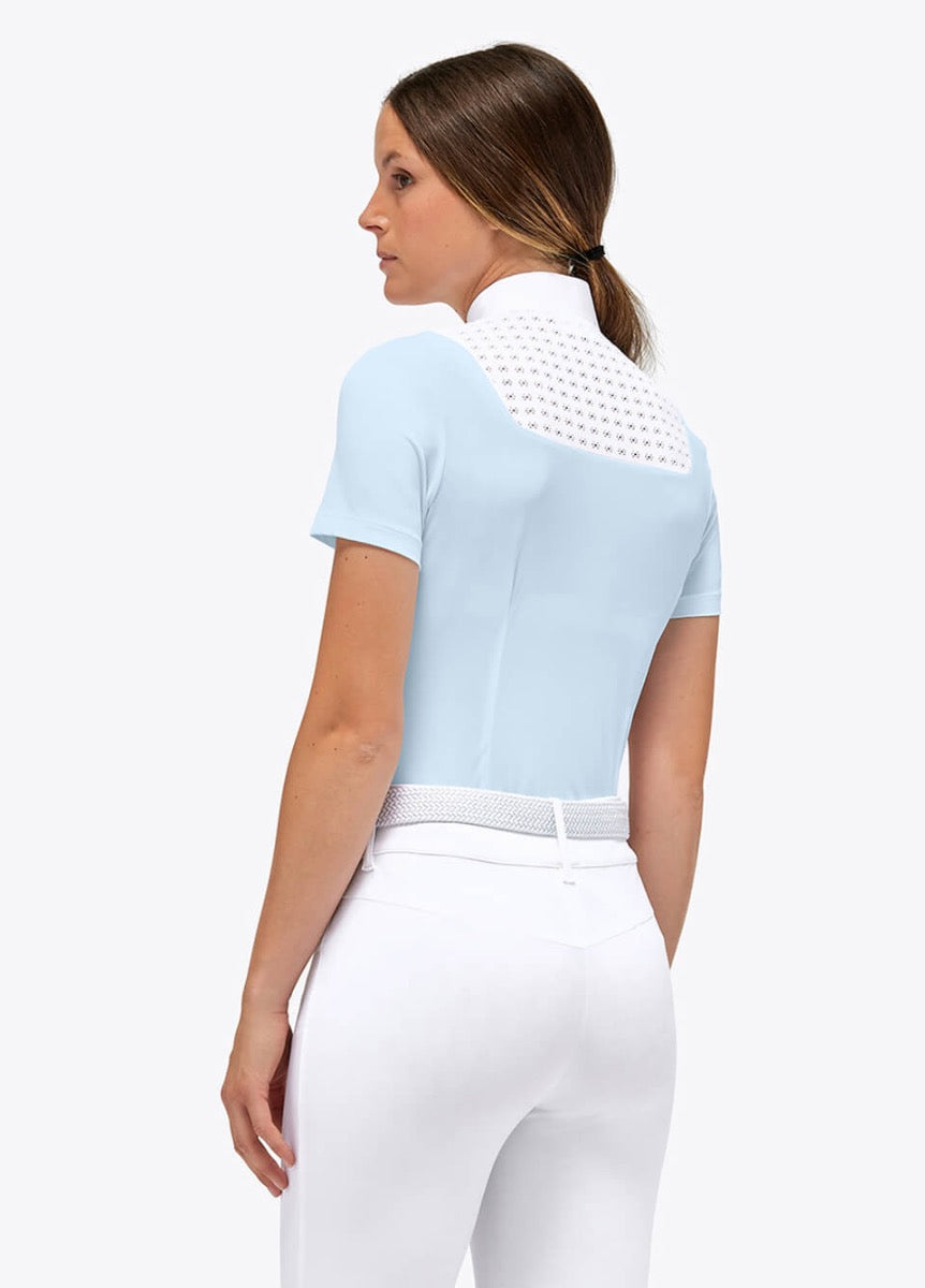 Cavalleria Toscana Lightweight Pique S/S Competition Polo - Light Blue
