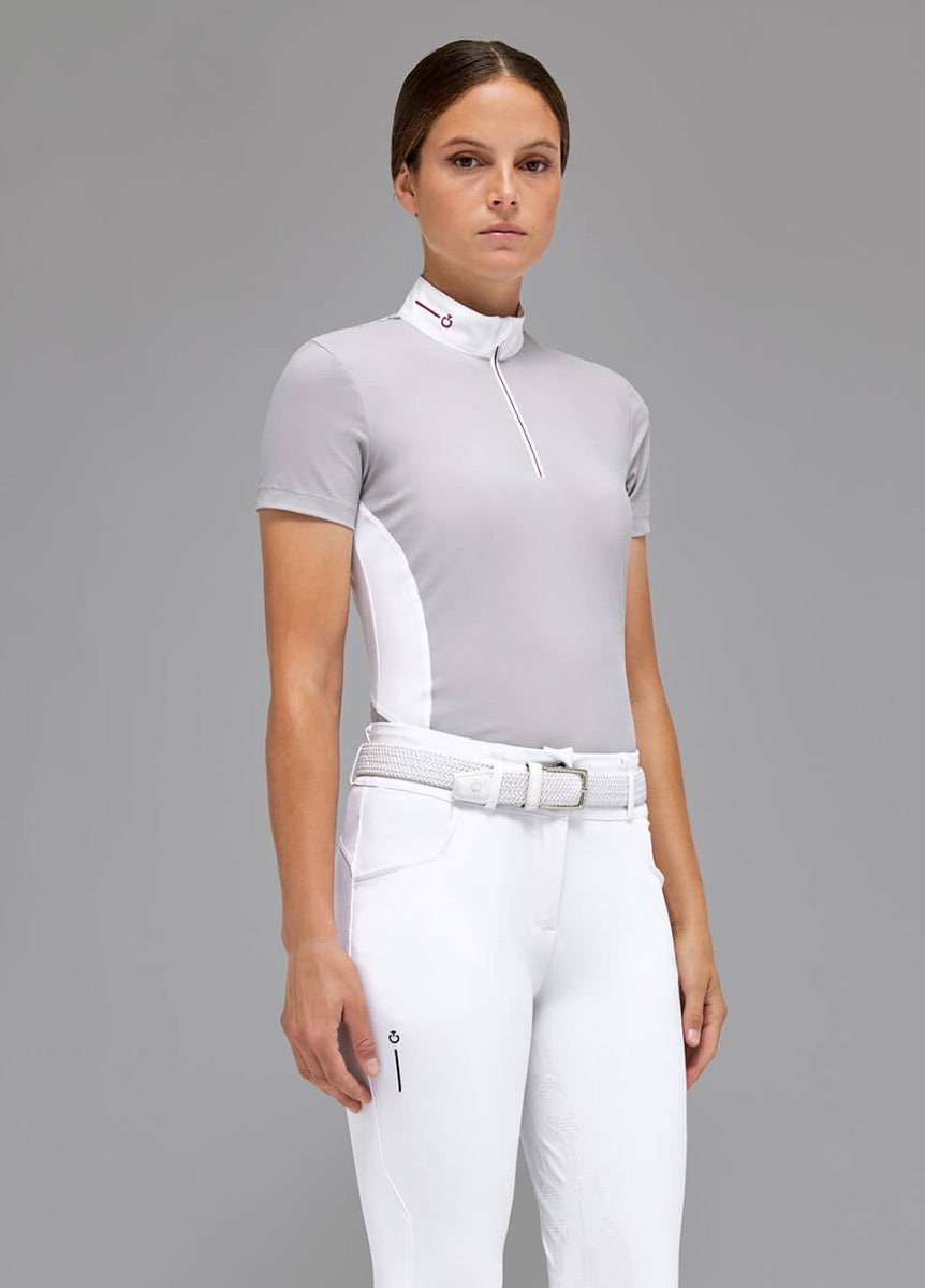 Cavalleria Toscana Revo Competition Zip Polo - Light Grey