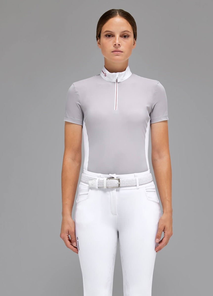 Cavalleria Toscana Revo Competition Zip Polo - Light Grey
