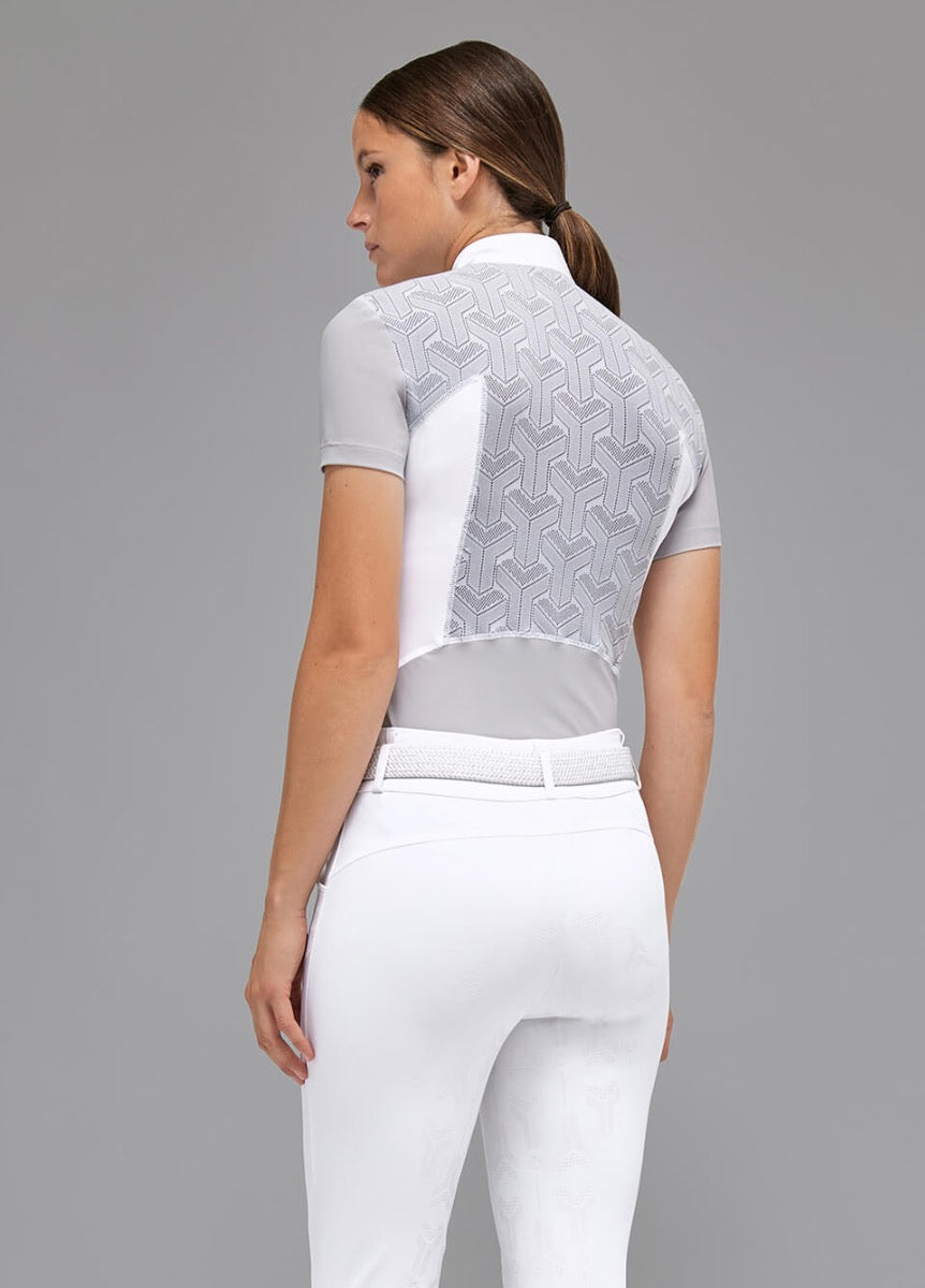 Cavalleria Toscana Revo Competition Zip Polo - Light Grey