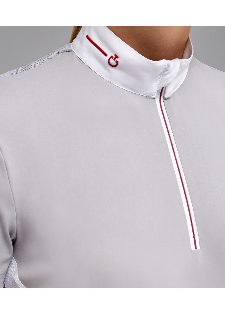 Cavalleria Toscana Revo Competition Zip Polo - Light Grey