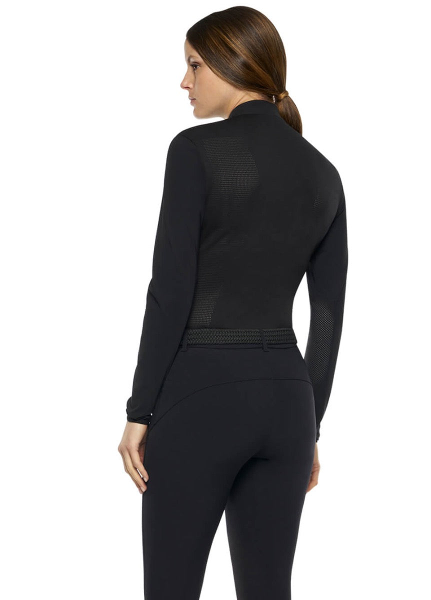 Cavalleria Toscana R-Evo Epaulet Long Sleeve Polo Shirt - Black
