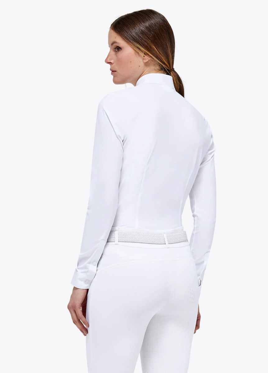 Cavalleria Toscana Revo Jersey Mesh Pinwheel L/S Shirt - White