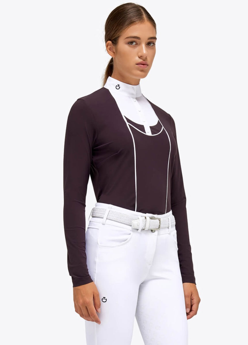Cavalleria Toscana Tech Jersey L/S Competition Shirt - Dark Purple
