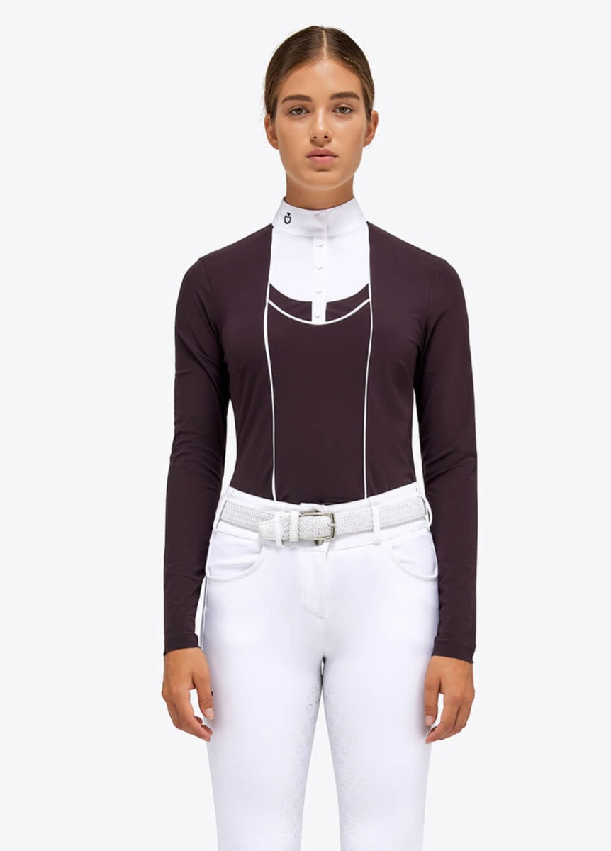 Cavalleria Toscana Tech Jersey L/S Competition Shirt - Dark Purple