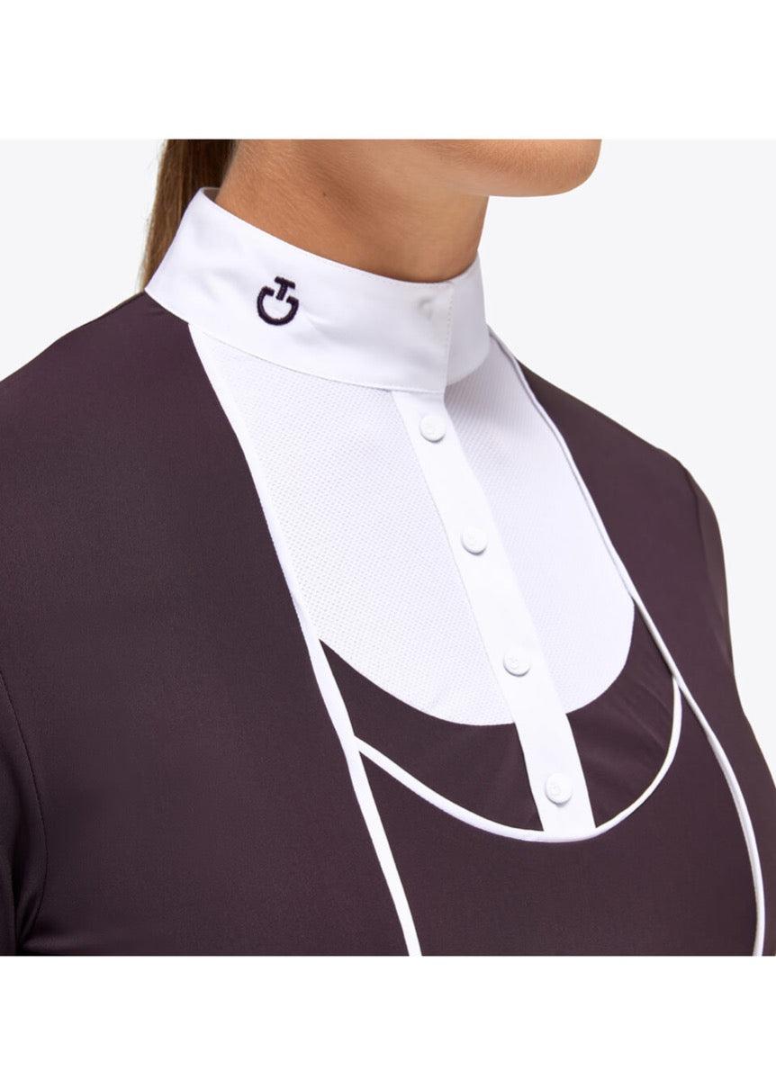 Cavalleria Toscana Tech Jersey L/S Competition Shirt - Dark Purple