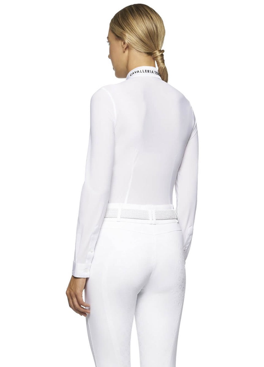 Cavalleria Toscana Elegant Embroidery Show Shirt - White