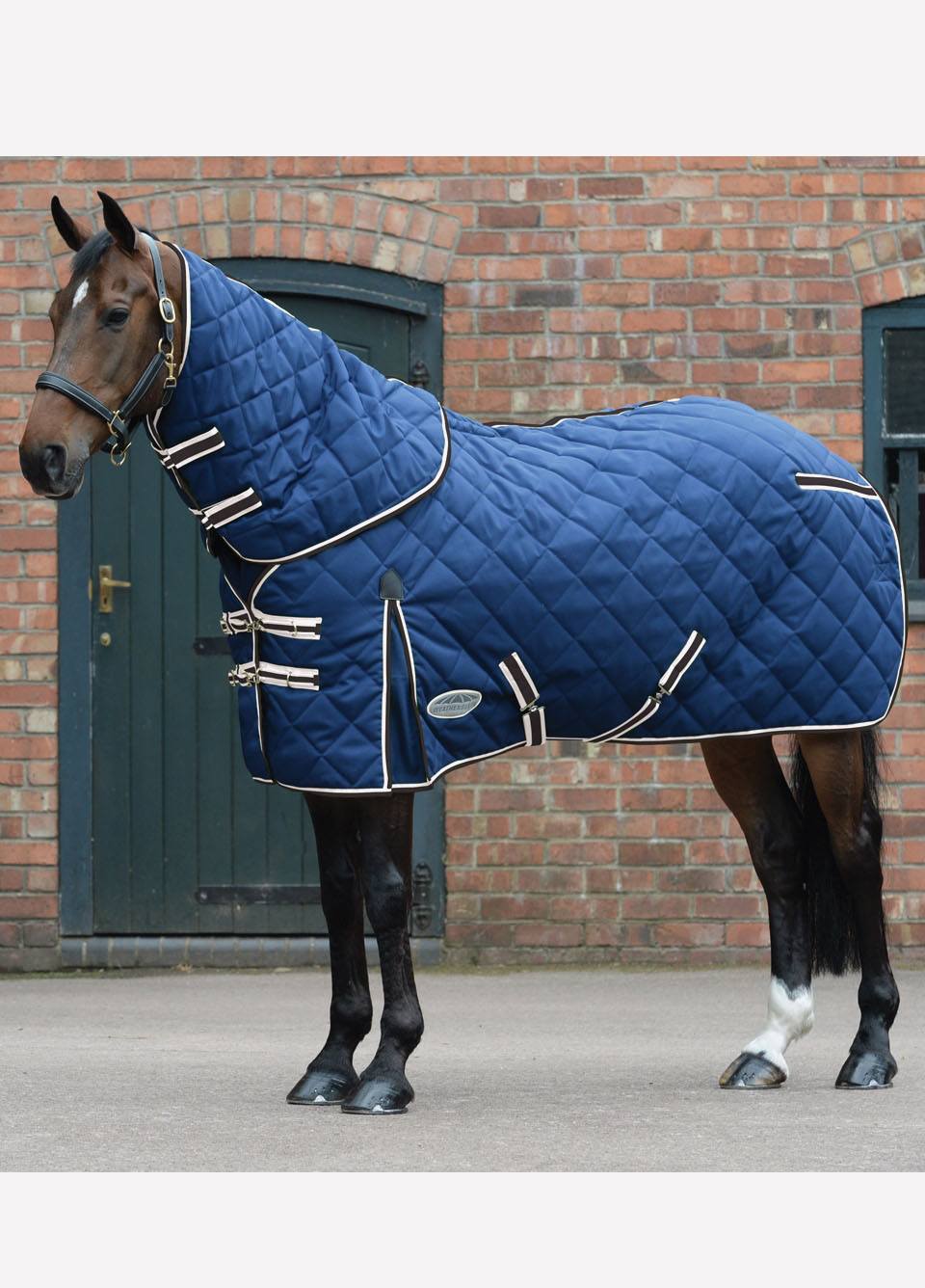 Weatherbeeta ComFiTec Diamond Quilt Detach a Neck Medium Stable Rug - Blue/Charc/White 