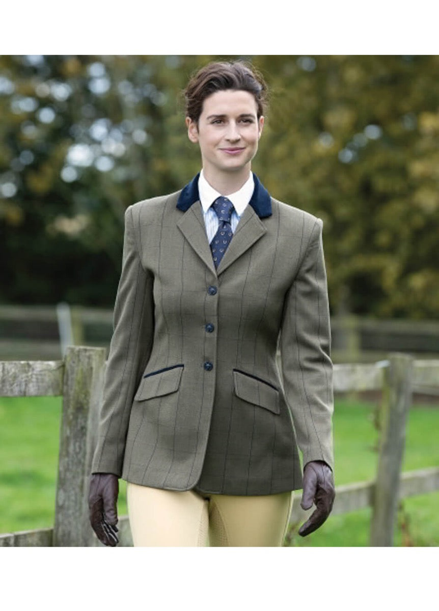 Equetech Bellingham Deluxe Stretch Tweed Riding Jacket - Green