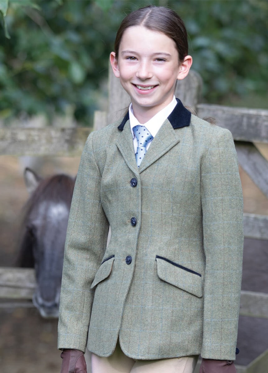 Equetech Maids Thornborough Tweed Riding Jacket - Green