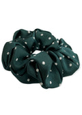 Equetech Polka Dot Scrunchie - Bottle Green/White