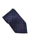 Equetech Adult Polka Dot Show Tie - Navy/Cerise