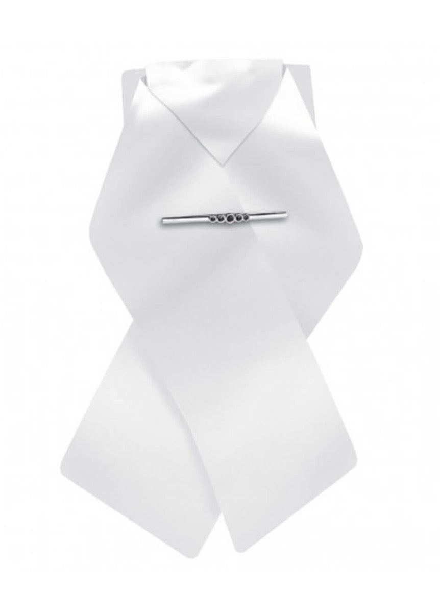 Equetech Ready Tied Jacquard Stock - White
