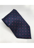 Equetech Junior Polka Dot Show Tie - Navy/Pink
