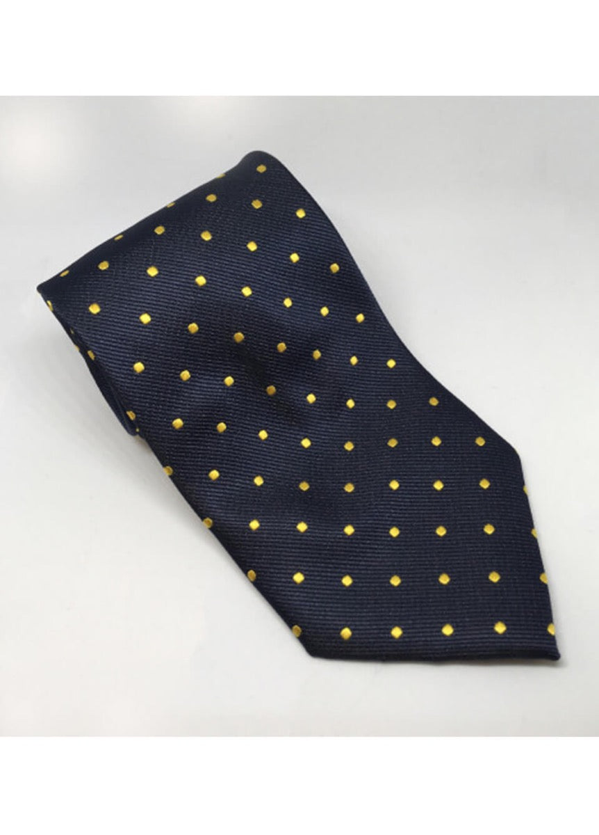 Equetech Junior Polka Dot Show Tie - Navy/Gold