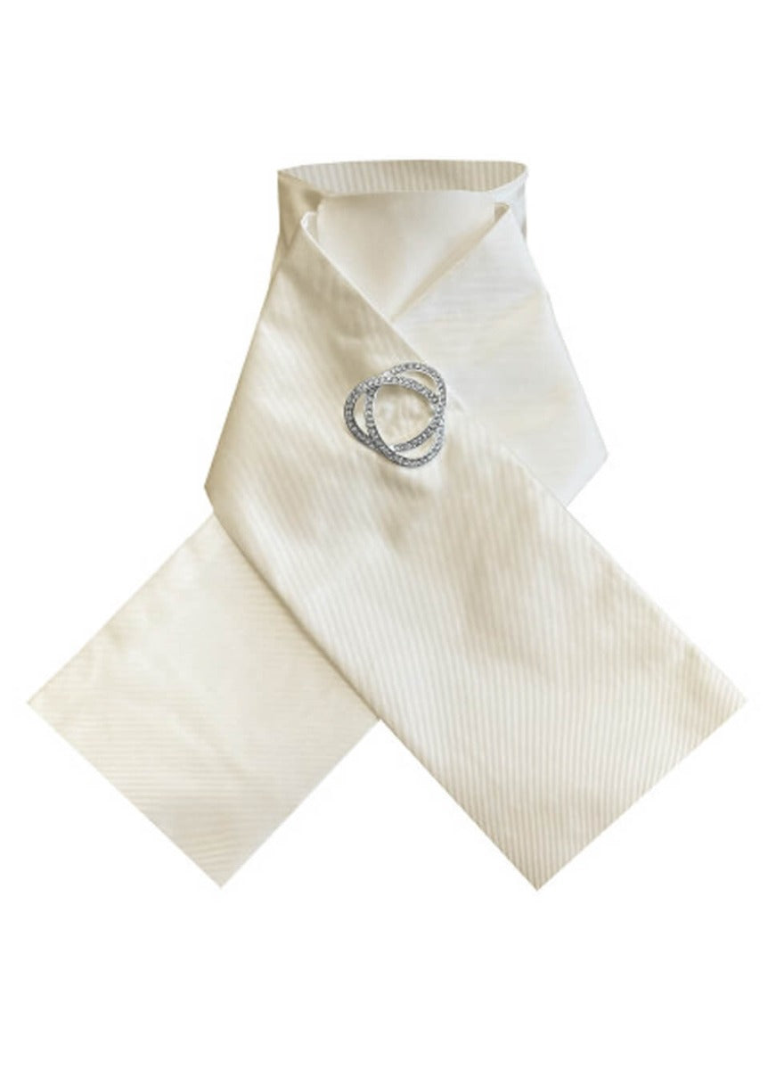 Equetech Ready-Tied Jacquard Stock Plain - Cream