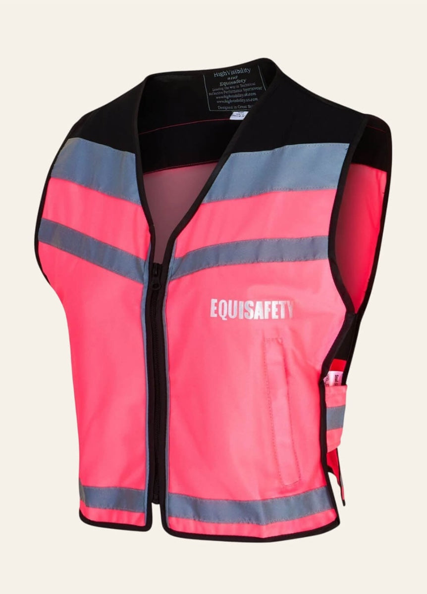 Equisafety Hi Vis Waistcoat Please Pass Wide & Slowly - Pink