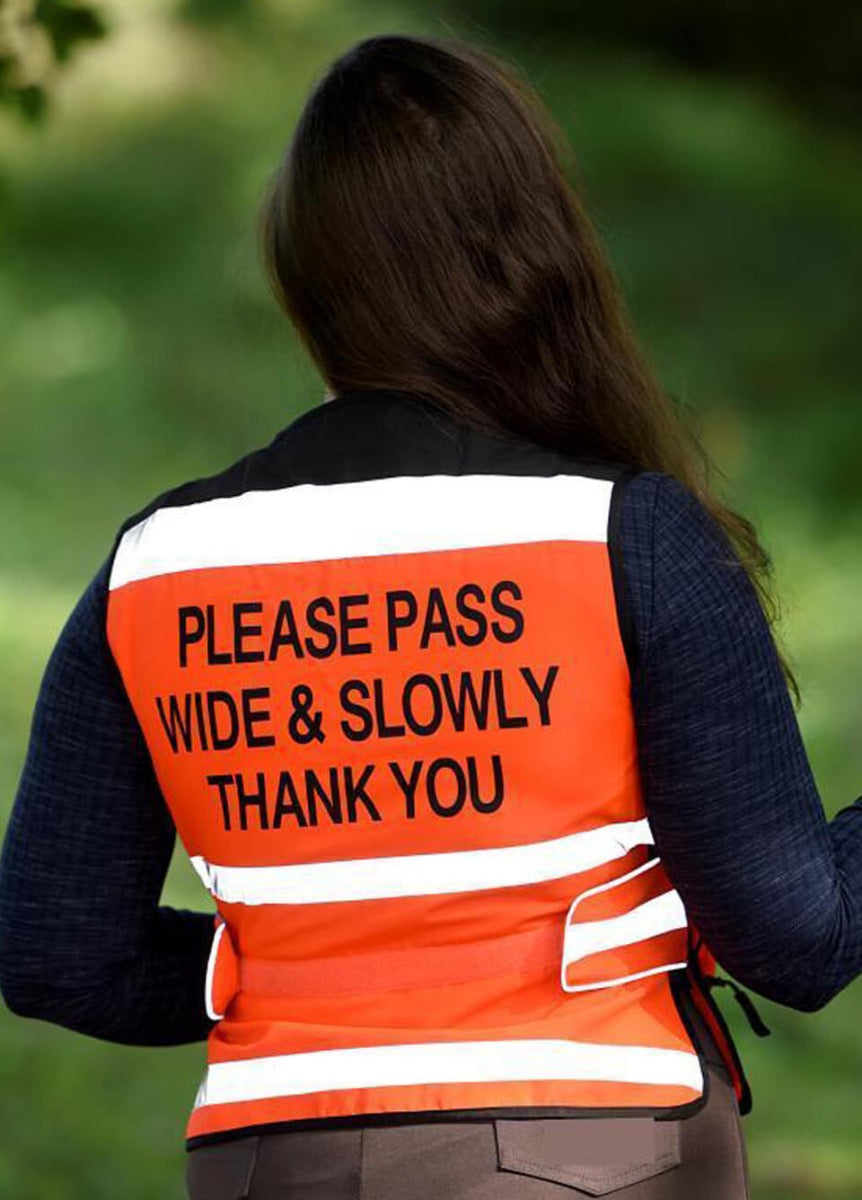 Equisafety HiViz Waistcoat - Red/Orange