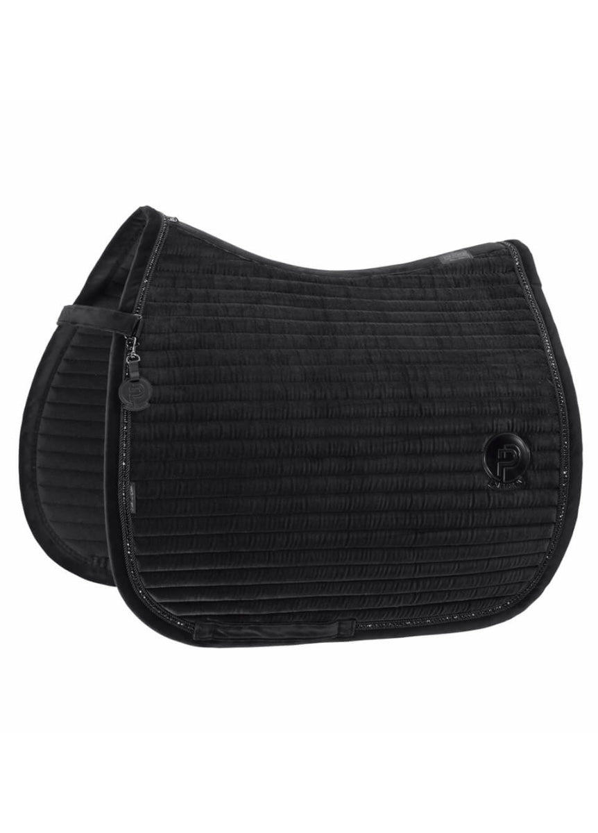 Eskadron Velvet Crystal Platinum DL Saddle Cloth - Black