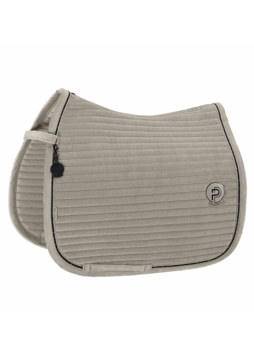 Eskadron Velvet Crystal Platinum DL Saddle Cloth - Pale Grey