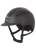 Evoke Callisto Classic Peak Riding Hat - Black/Black Crystal