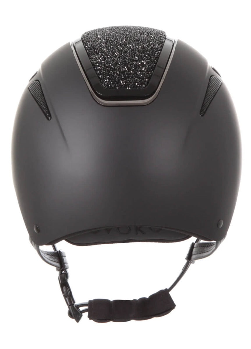 Evoke Callisto Classic Peak Riding Hat - Black/Black Crystal