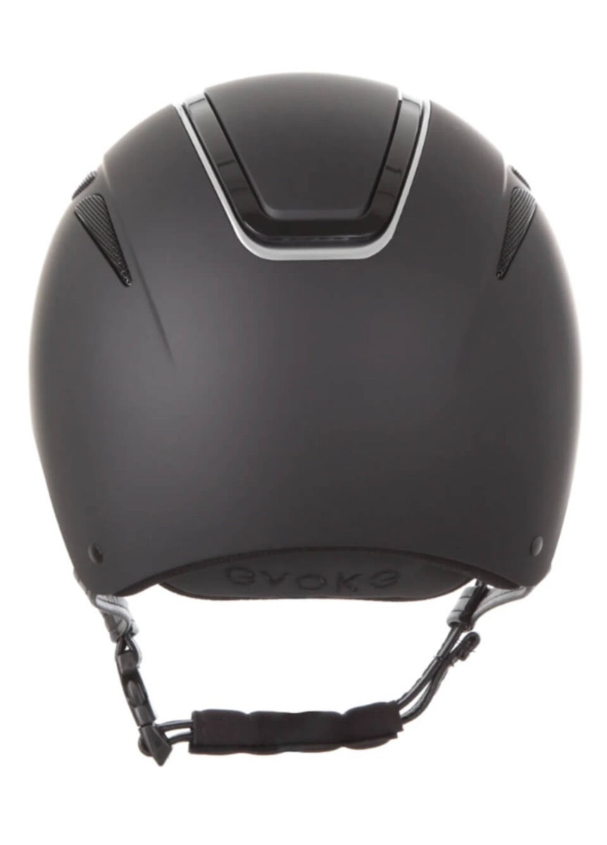 Evoke Callisto Classic Peak Riding Hat - Black/Silver