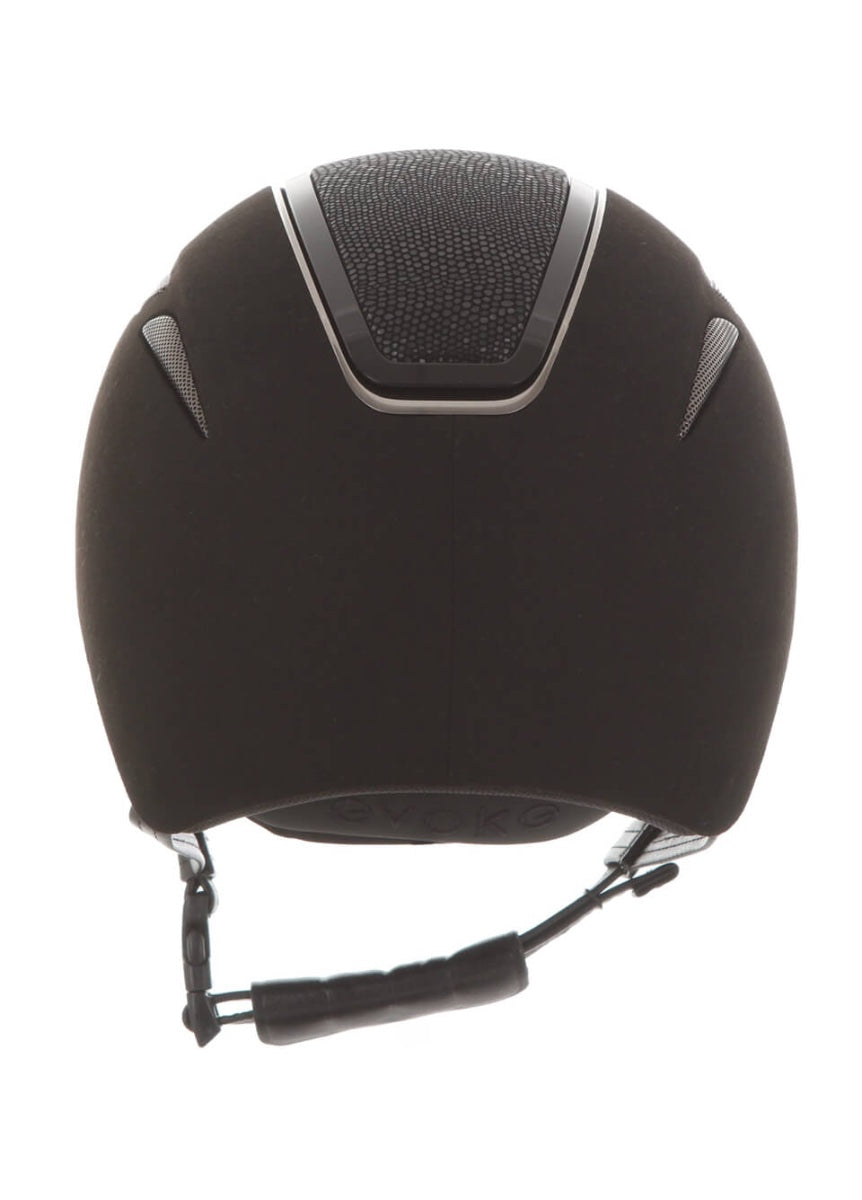 Evoke Callisto Classic Peak Suede Helmet - Black/Viper