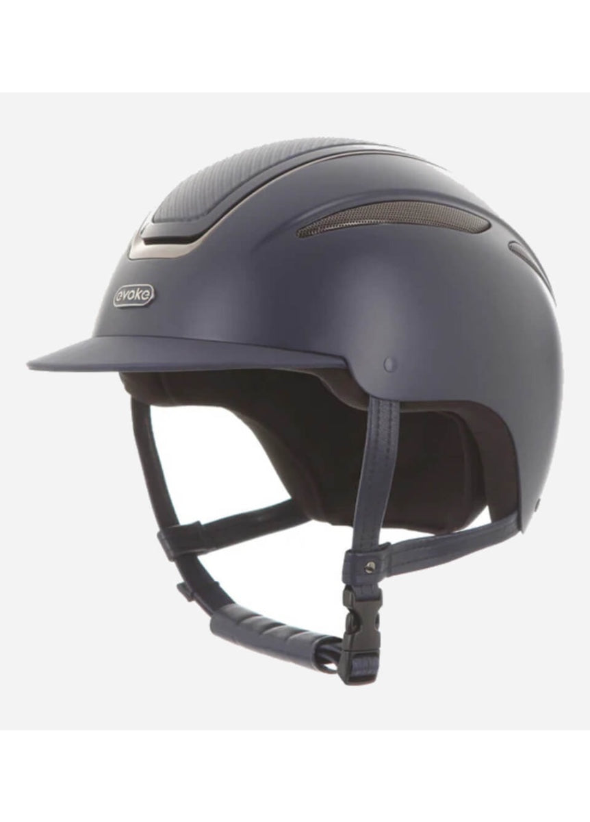 Evoke Callisto Classic Peak Carbon Hat - Navy/Gunmetal