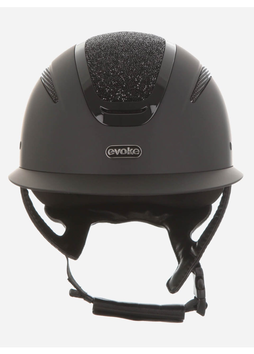 Evoke Elara Wide Peak Crystal Top Hat - Black/Jet Black