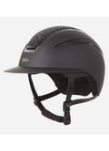 Evoke Callisto Wide Peak Crystal Riding Hat - Black/Black