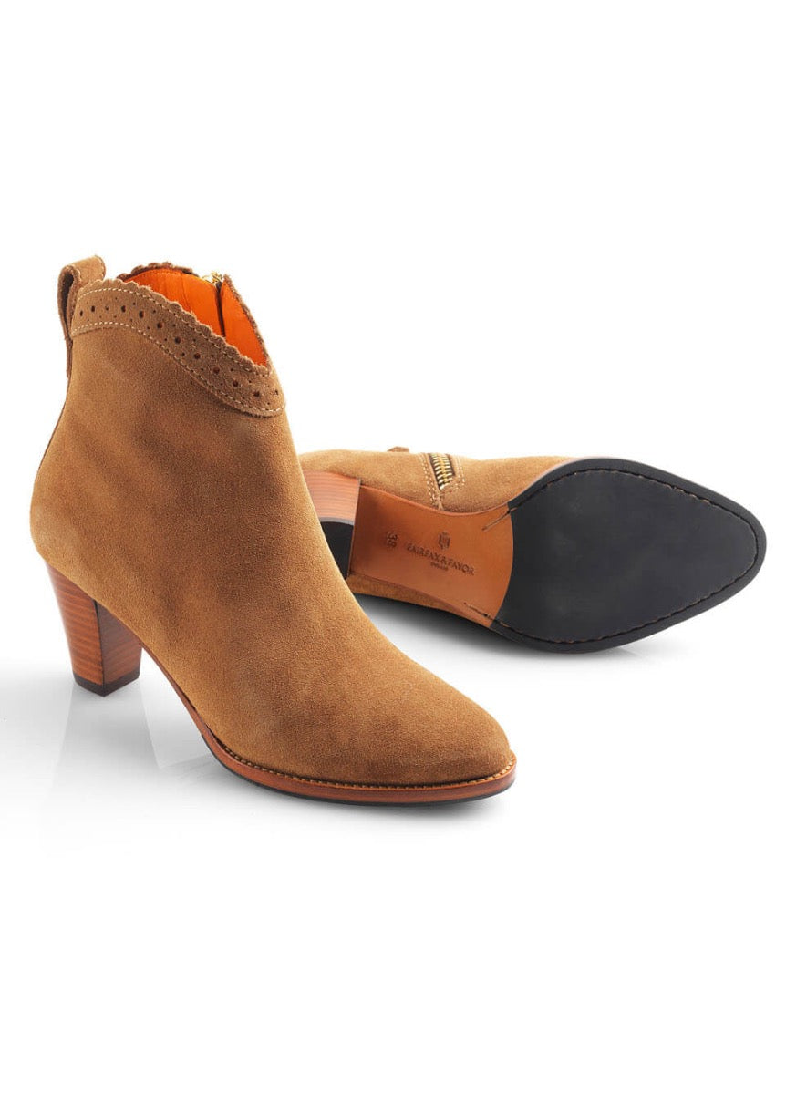 Fairfax & Favor Suede Regina Ankle Boots - Tan