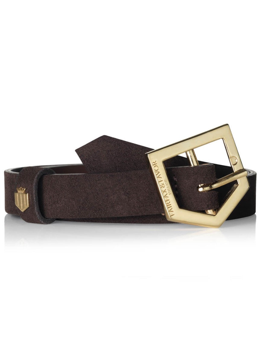 Fairfax & Favor Sennowe Suede Belt - Chocolate