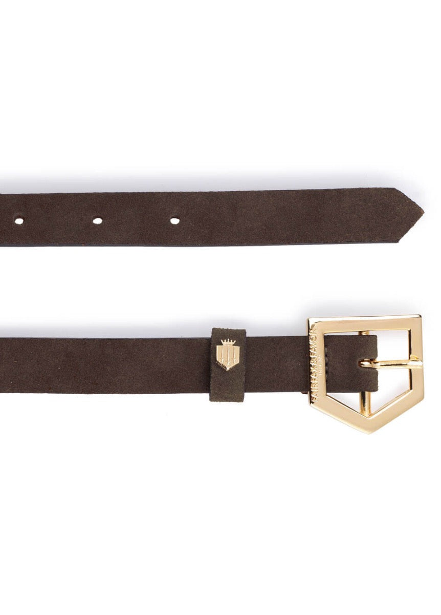 Fairfax & Favor Sennowe Suede Belt - Chocolate