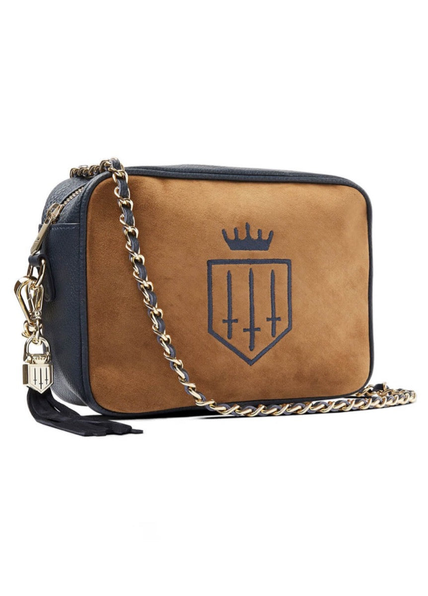 Fairfax & Favor Finsbury Cross Body Bag - Tan/Navy