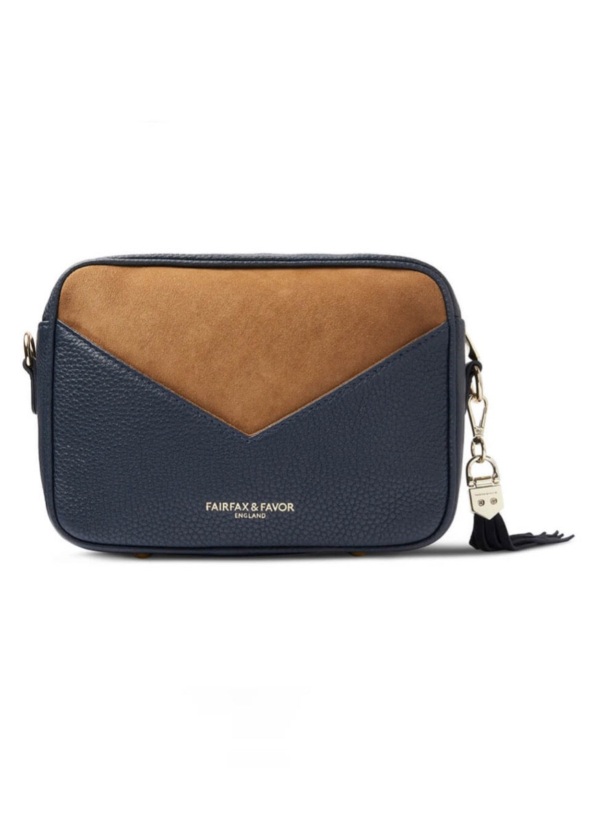 Fairfax & Favor Finsbury Cross Body Bag - Tan/Navy