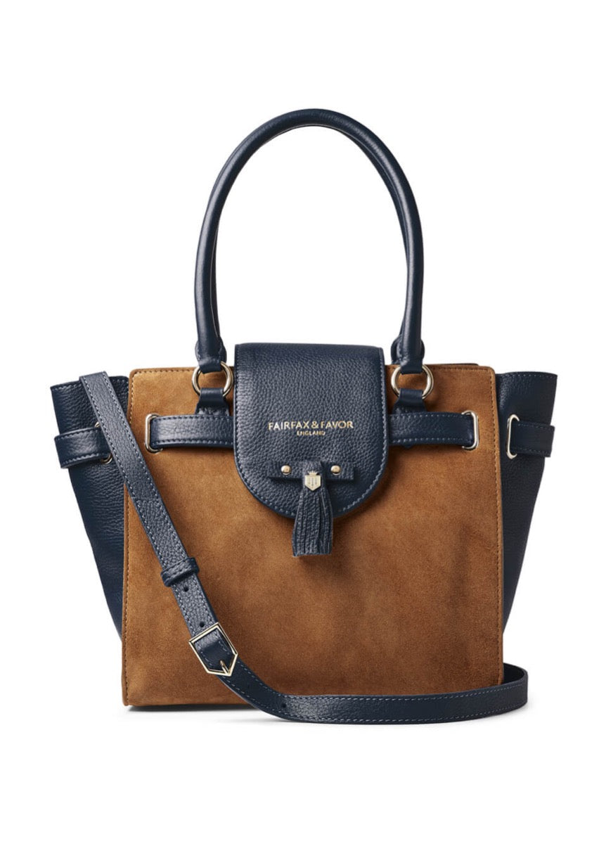 Fairfax & Favor Windsor Tote Bag - Tan/Navy