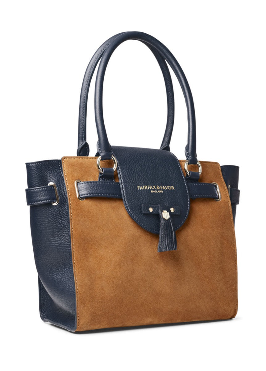 Fairfax & Favor Windsor Tote Bag - Tan/Navy