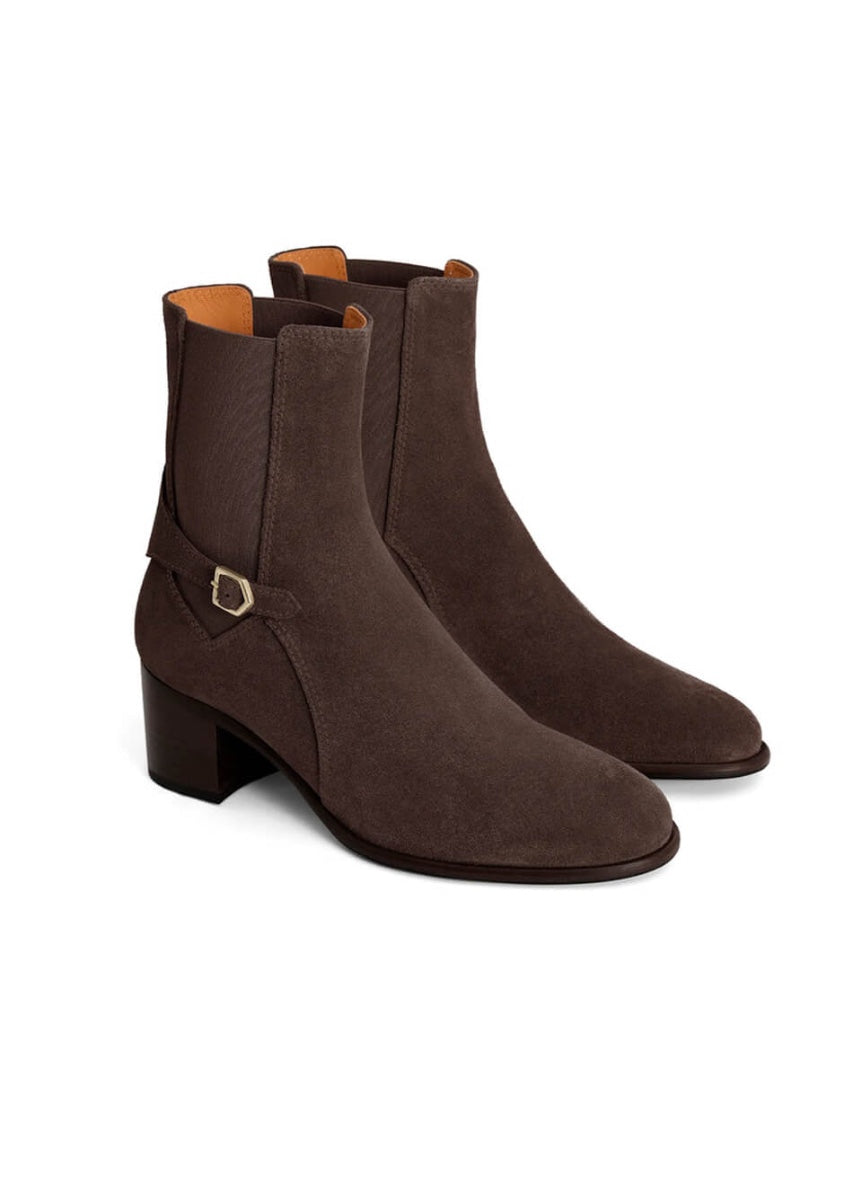 Fairfax & Favor Heeled Ambleside Ankle Boots - Chocolate Suede