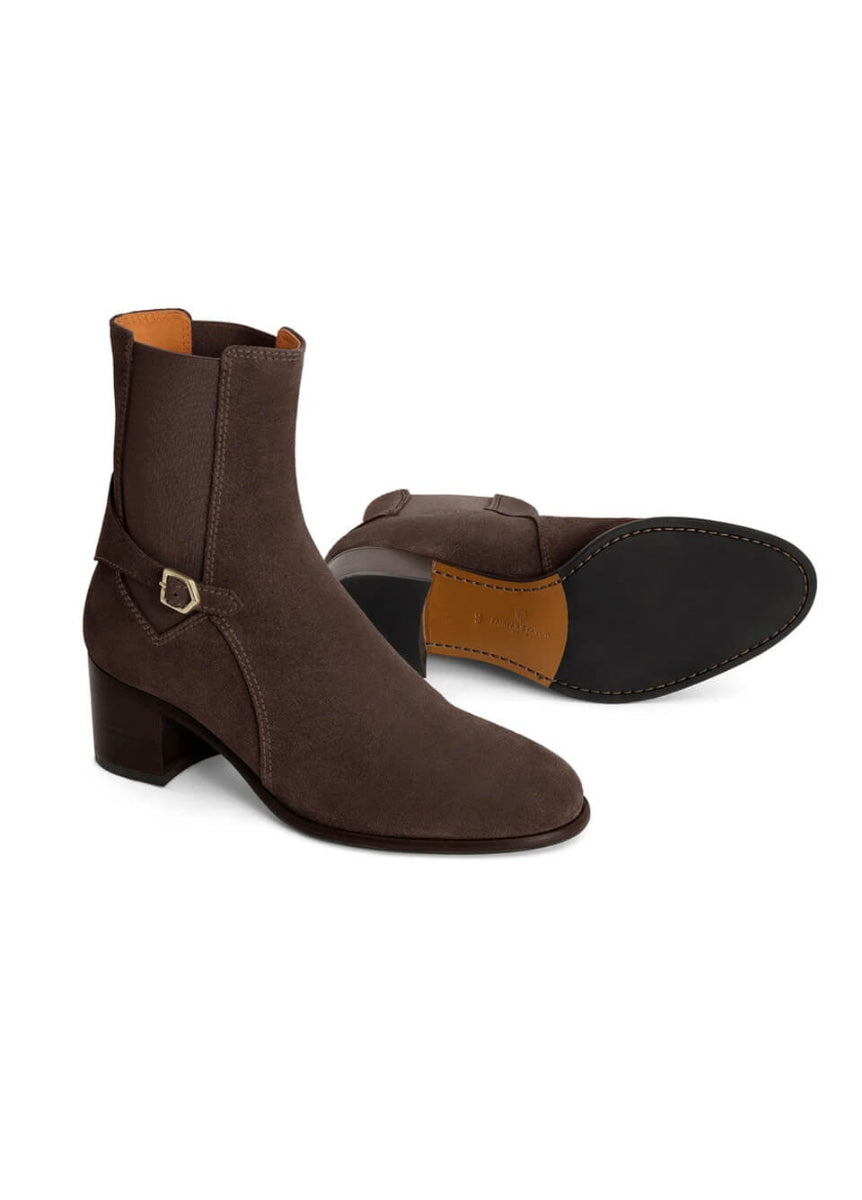 Fairfax & Favor Heeled Ambleside Ankle Boots - Chocolate Suede