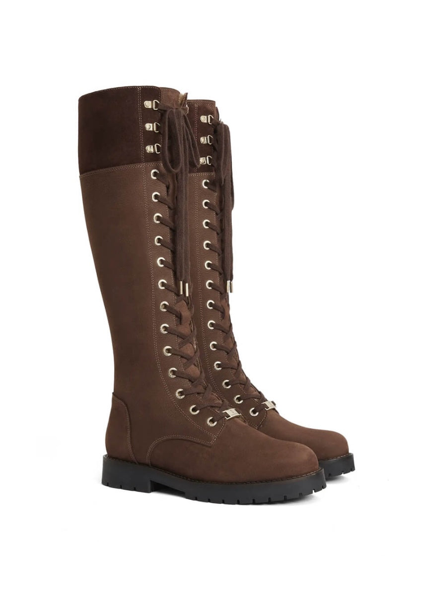 Fairfax & Favor Knee High Anglesey Boot - Chocolate Nubuck