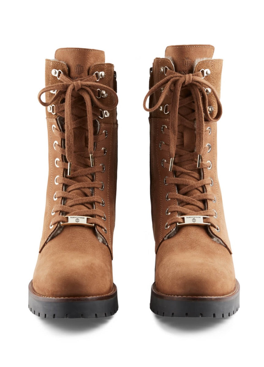 Fairfax & Favor Shearling Lined Anglesey Boot - Cognac