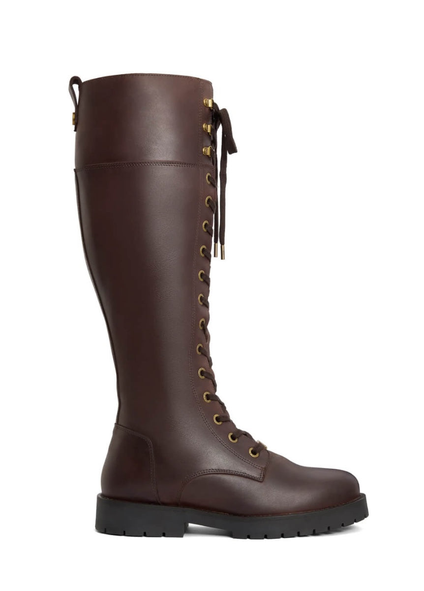 Fairfax & Favor Knee High Anglesey Boot - Mahogany Leather