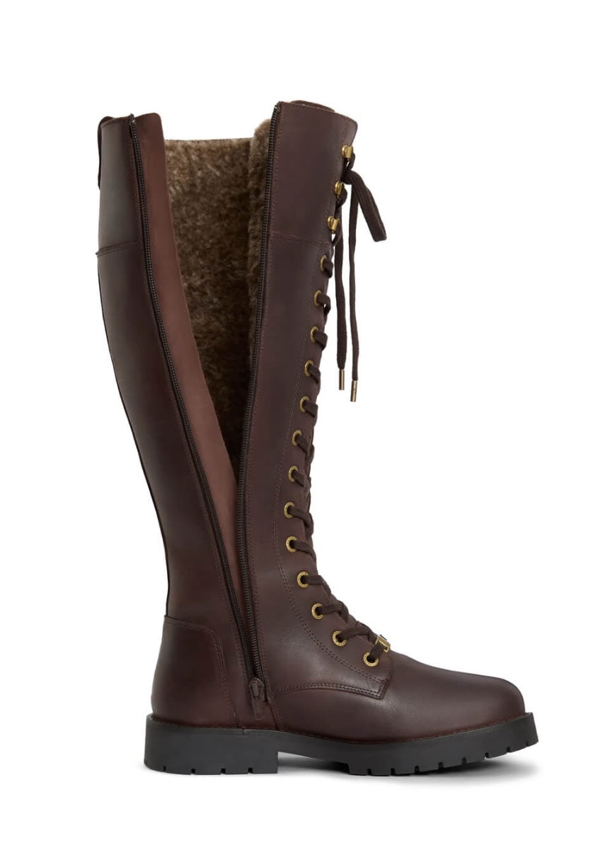 Fairfax & Favor Knee High Anglesey Boot - Mahogany Leather