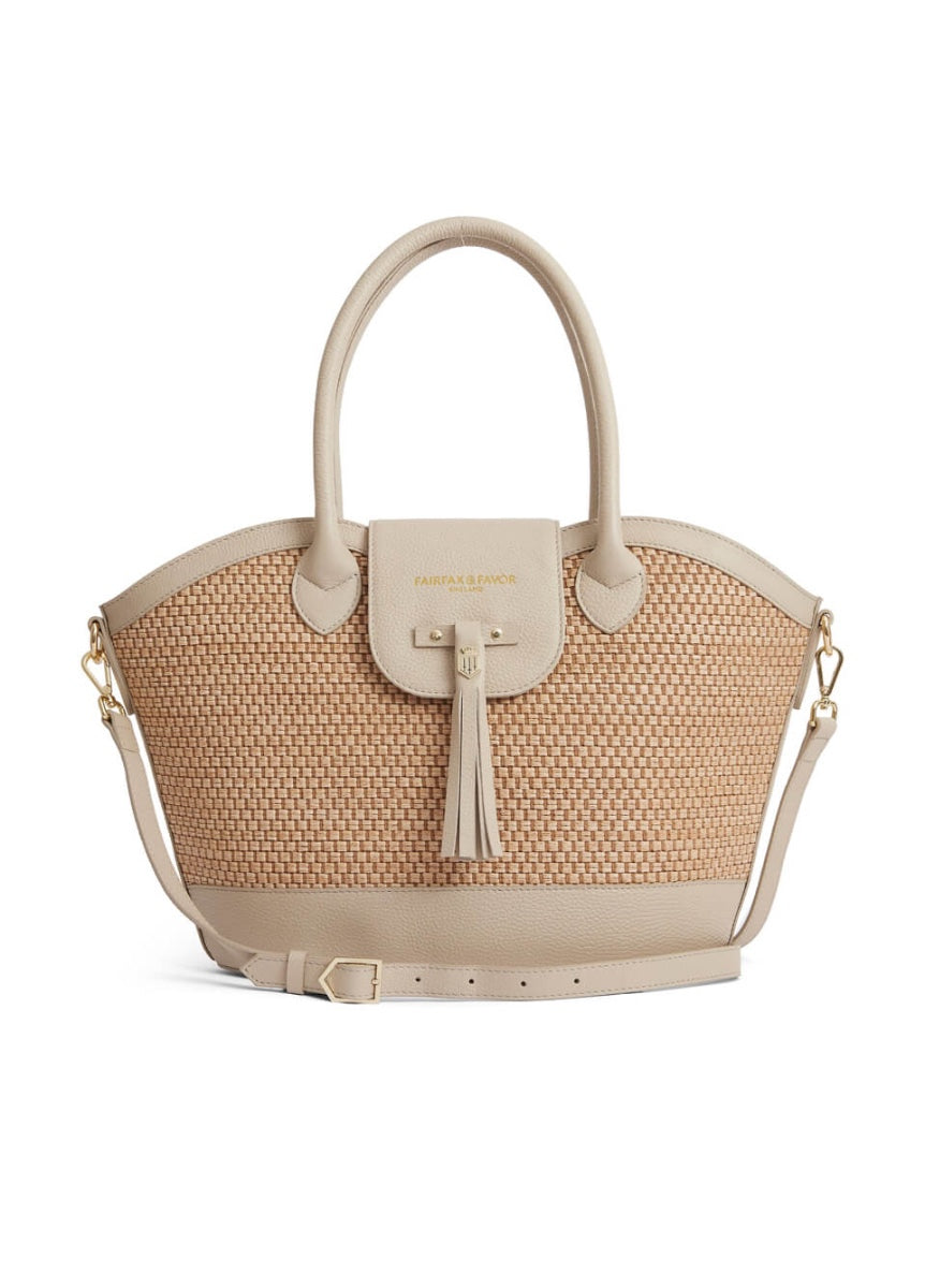 Fairfax & Favor Windsor Basket Bag - Stone Leather