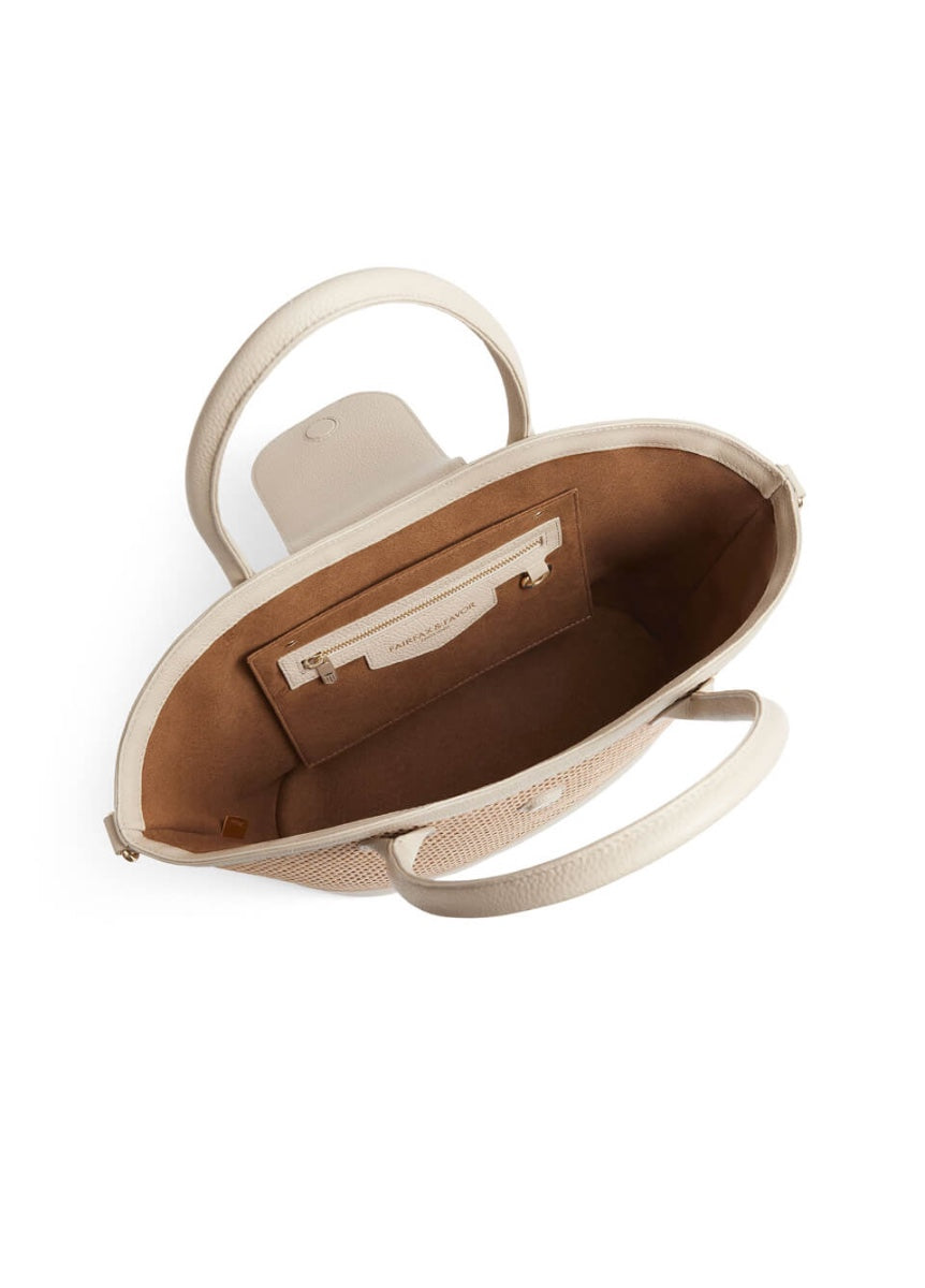 Fairfax & Favor Windsor Basket Bag - Stone Leather