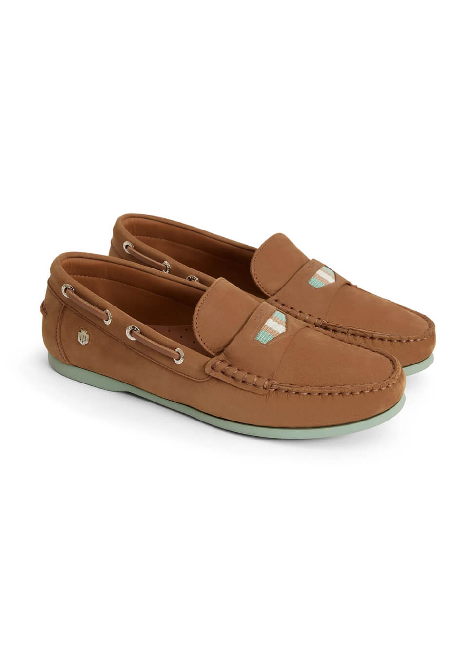 Fairfax & Favor Boston Deck Shoe - Tan/Mint