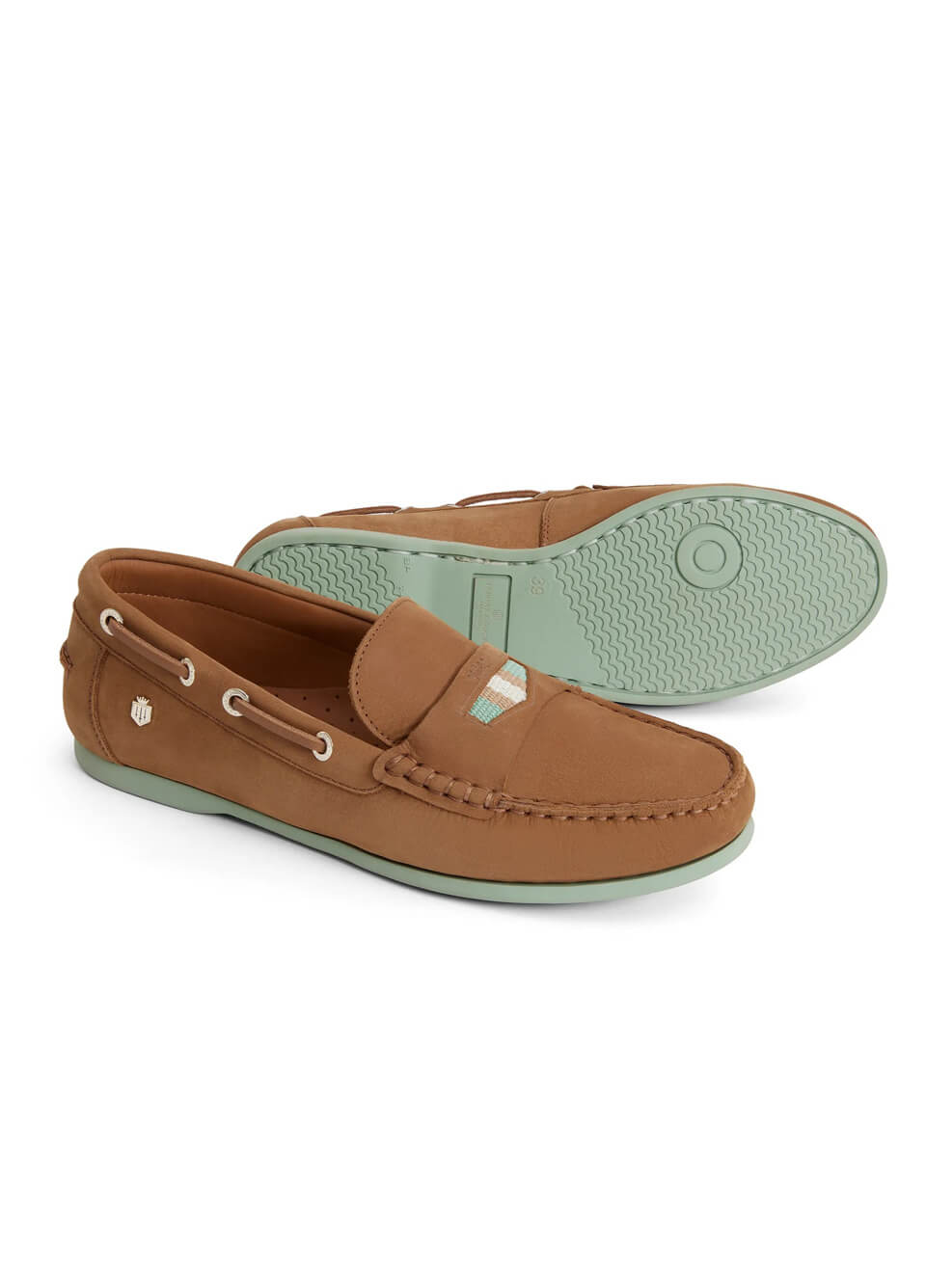Fairfax & Favor Boston Deck Shoe - Tan/Mint