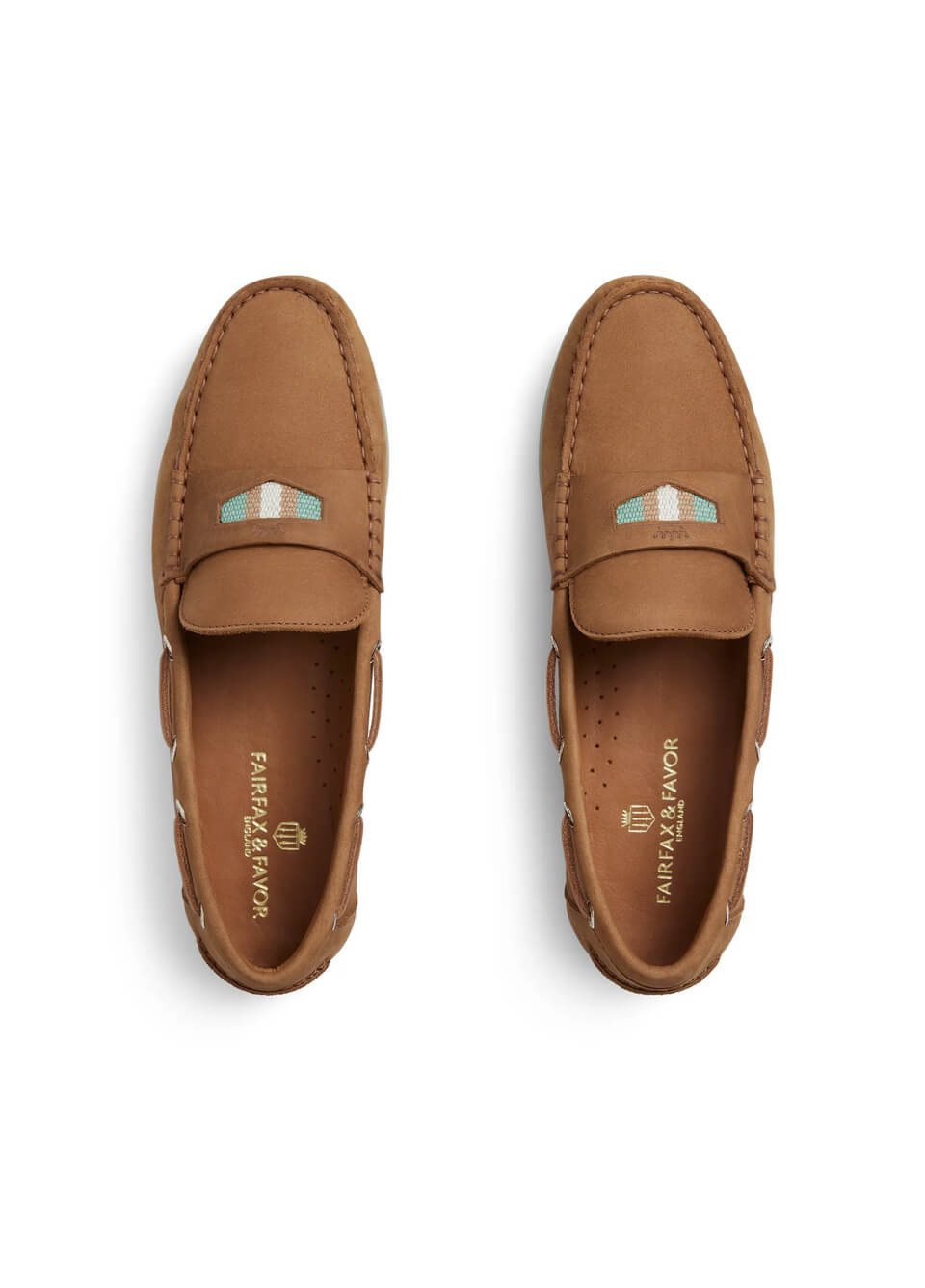 Fairfax & Favor Boston Deck Shoe - Tan/Mint